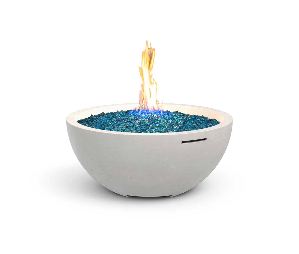 American Fyre Designs 36-Inch Round Natural Gas Fire Bowl with Fyre Starter Ignition in White Aspen - 732-WA-11-H6NC