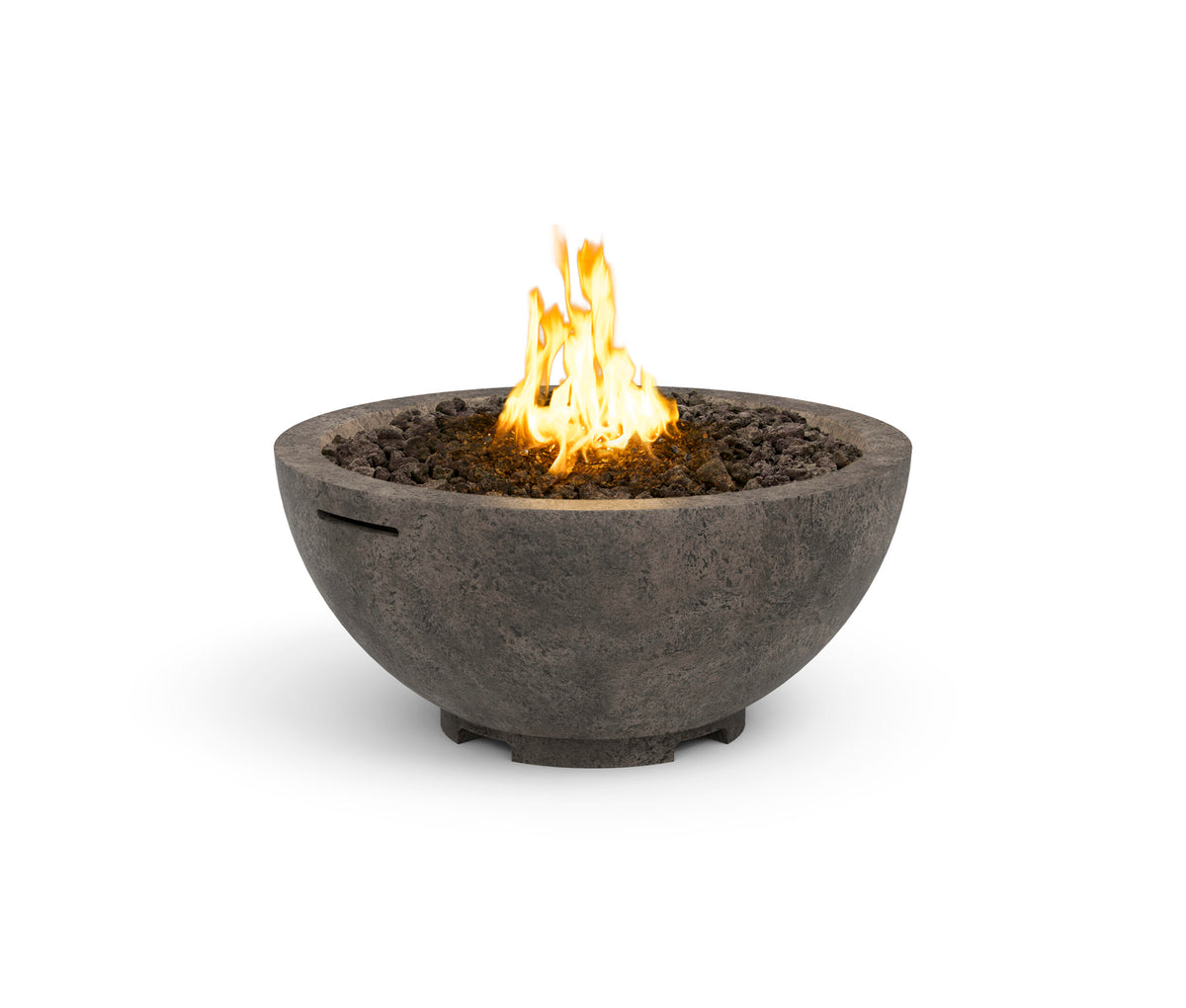 American Fyre Designs 32-Inch Round Propane Fire Bowl in Dark Basalt - 733-DB-11-M6PC
