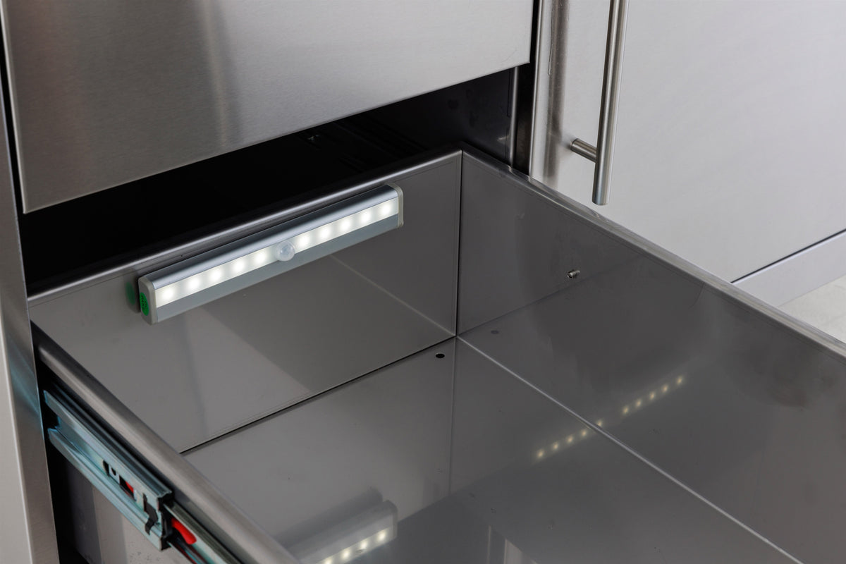 Blaze 39-Inch Access Door & Triple Drawer Combo with LED Lighting - Handle Detail