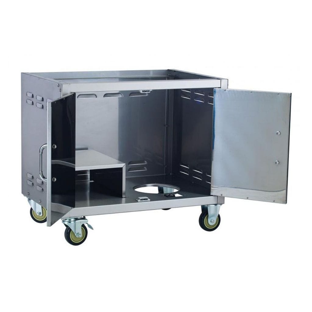 Bull 30" Pedestal Cart Bottom fits 30" Grills - 45551 - Double Door Open Inside View