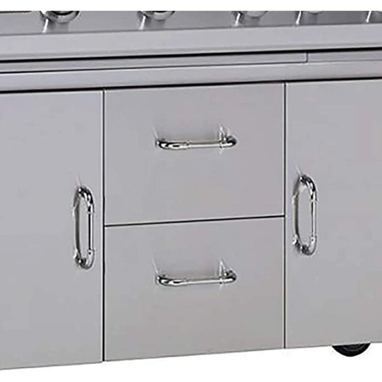 Bull Diablo / 7 Burner Premium Cart Bottom - 28038 - cart's handles and drawer fronts.