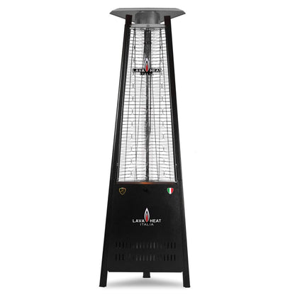 Lava Heat Capri Triangle Flame Tower Heater 72.5-inch 42 K BTU Electronic Ignition Hammered Black Liquid Propane - AL6MPBL - White Background