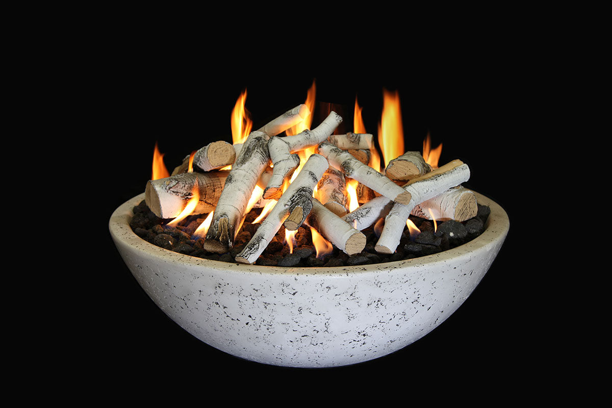 Grand Canyon 39 x 13-Inch Propane Fire Bowl with 30-Inch Fire Ring in White - FB3913-R-P-WHT