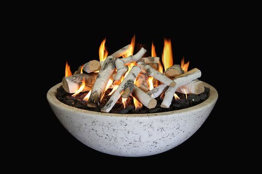 Grand Canyon 39 x 13-Inch Propane Fire Bowl with 30-Inch Fire Ring in White - FB3913-R-P-WHT