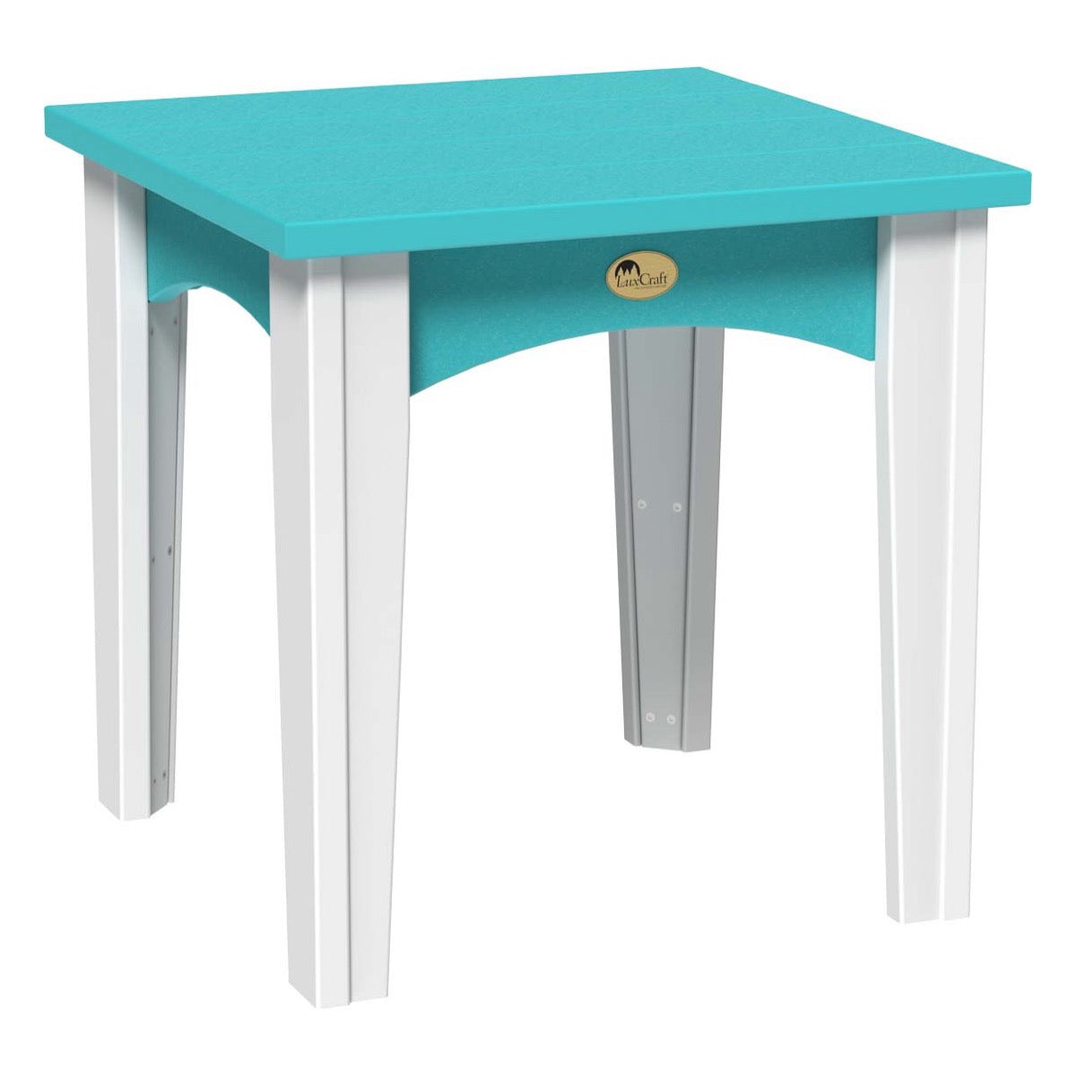 LuxCraft Island End Table - IET - Aruba Blue / White