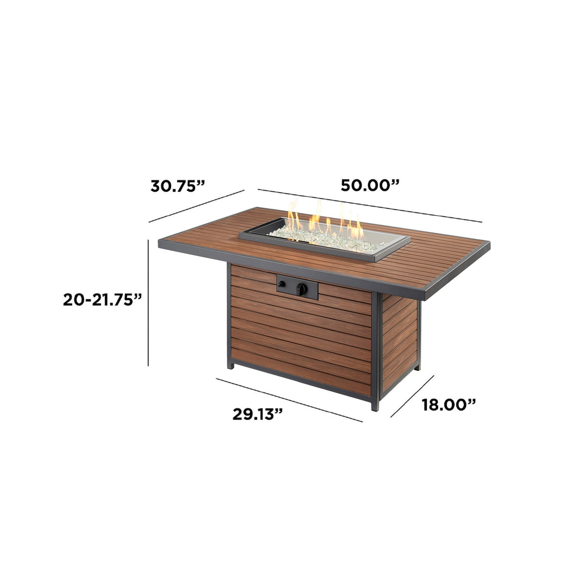 Outdoor GreatRoom Brooks Rectangular Gas Fire Pit Table in White - BRK-1224-19-W-K - image 6