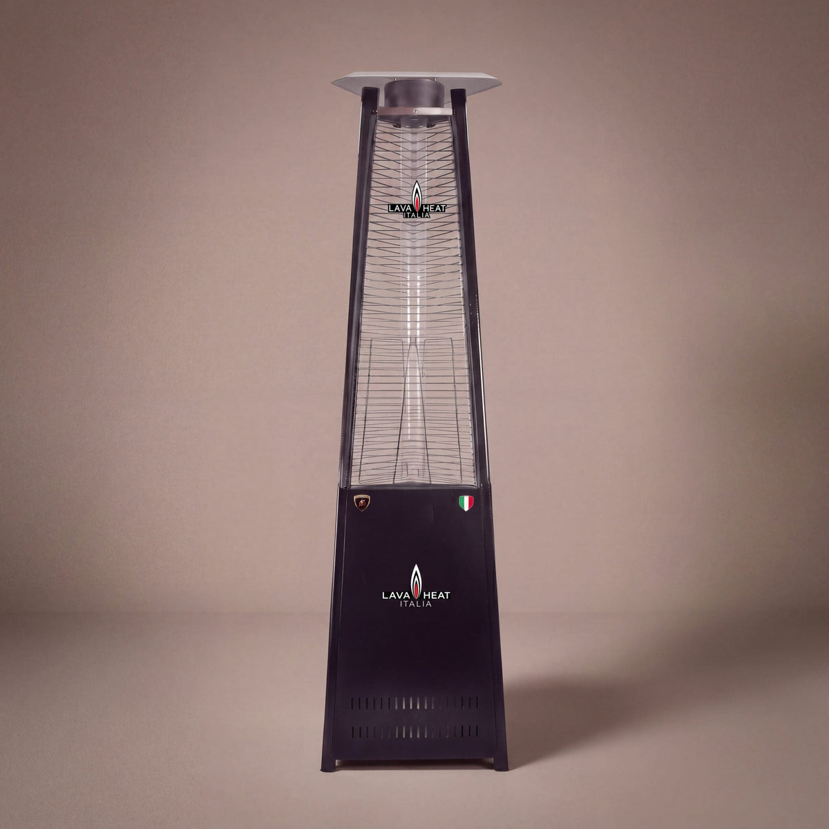 Lava Heat Italia Lava Lite patio heater in Hammered Black – outdoor setting