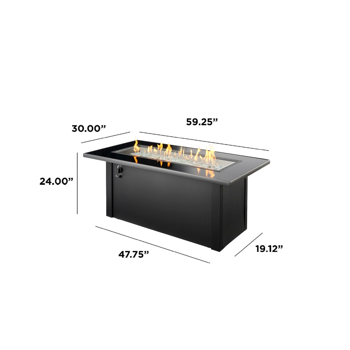 Outdoor GreatRoom Monte Carlo Linear Fire Pit Table in Black - MCR-1242-BLK-K - image 5