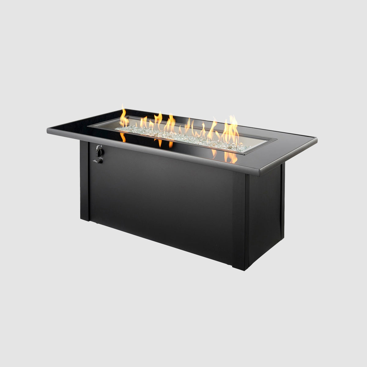 Outdoor GreatRoom Monte Carlo Linear Fire Pit Table in Black - MCR-1242-BLK-K