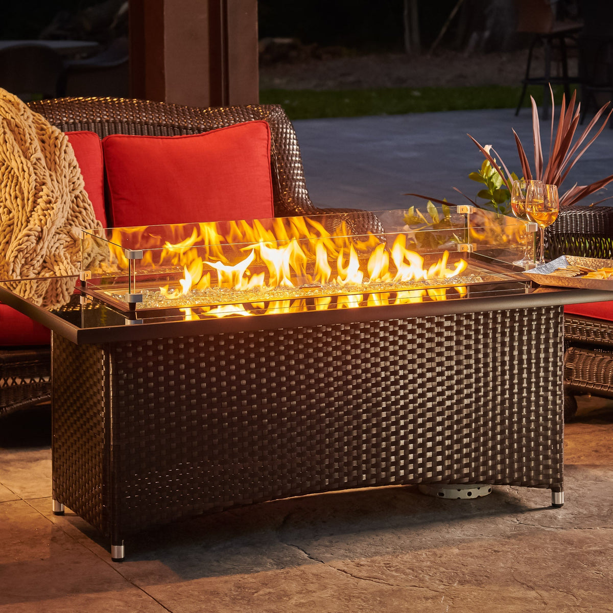 Outdoor GreatRoom Montego Linear Fire Pit Table in Balsam - MG-1242-BLSM-K - image 7