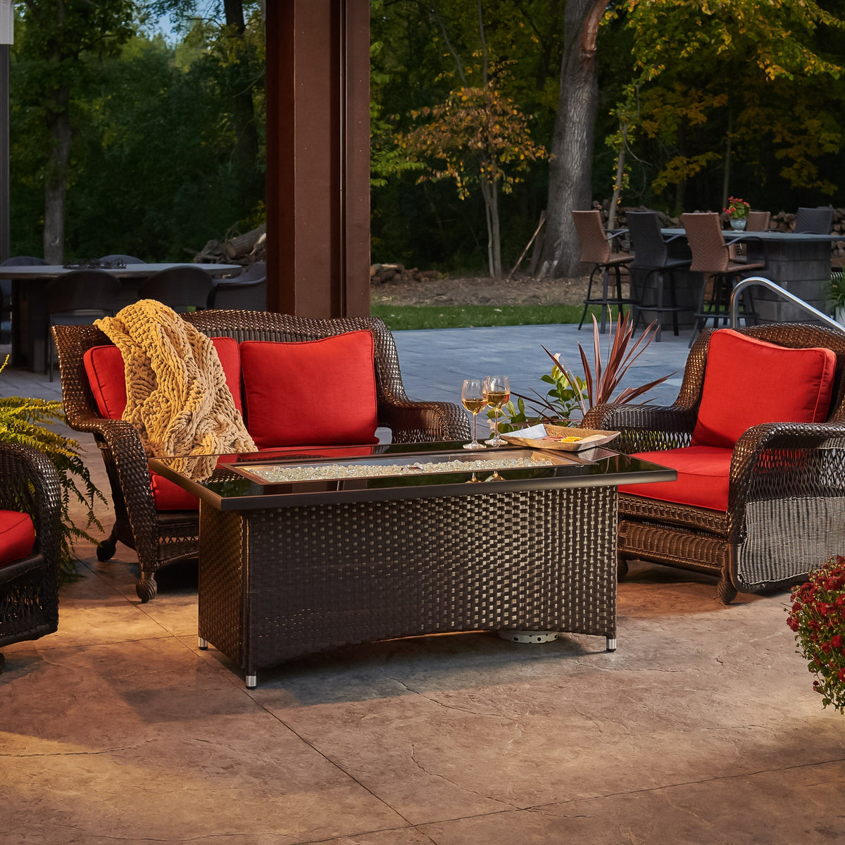 Outdoor GreatRoom Montego Linear Fire Pit Table in Balsam - MG-1242-BLSM-K - image 8