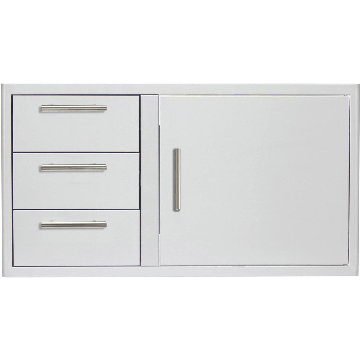 Blaze 39-Inch Stainless Steel Access Door & Triple Drawer Combo with LED Lighting & Soft Close - BLZ-DDC-39-R-LTSC