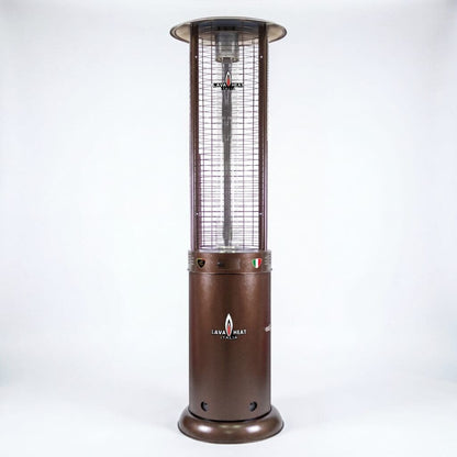 Lava Heat Opus Lite Round Flame Tower Heater 80.5-inch 44 K BTU Electronic Ignition Heritage Bronze Liquid Propane - RL7MPB - White Background