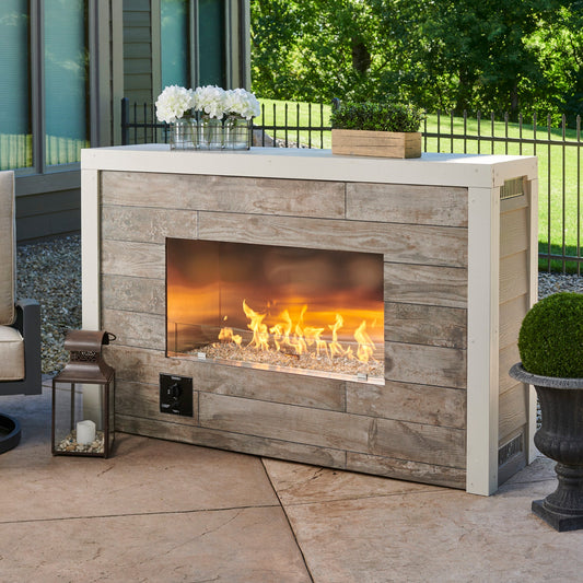 Outdoor GreatRoom 40-Inch Single-Sided Ready-to-Finish Outdoor Propane Fireplace with Electronic Ignition - RLFP-40DLP