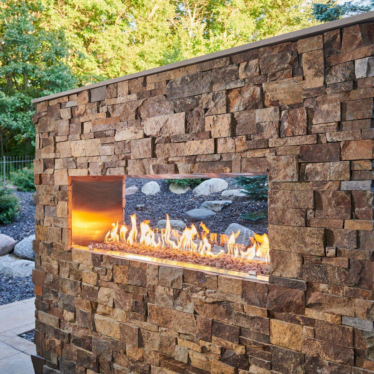Outdoor GreatRoom 60-Inch See-Through Ready-to-Finish Outdoor Natural Gas Fireplace with Electronic Ignition - RSTL-60DNG - image 5
