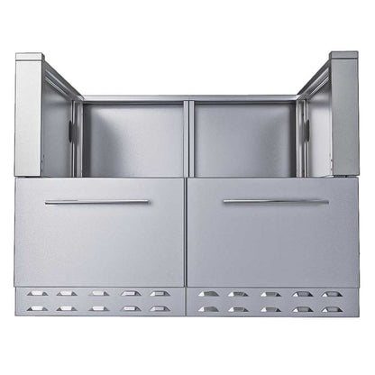 Sunstone 44 In. Sunstone Base Cabinet for UpTo 38 In. Width Cut-Out Pellet Grill – SAC44HGDC - Front View
