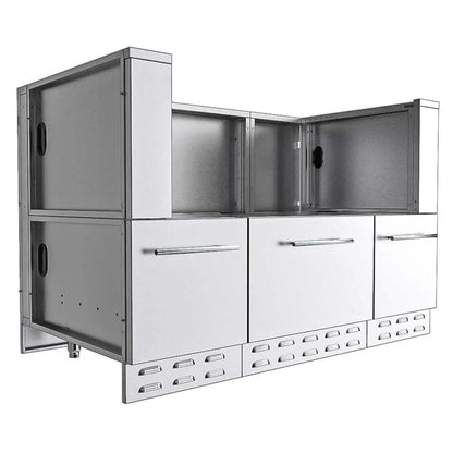 Sunstone 52 In. Sunstone Base Cabinet for UpTo 44 In. Width Cut-Out Pellet Grill SAC52HGDC - Angled View
