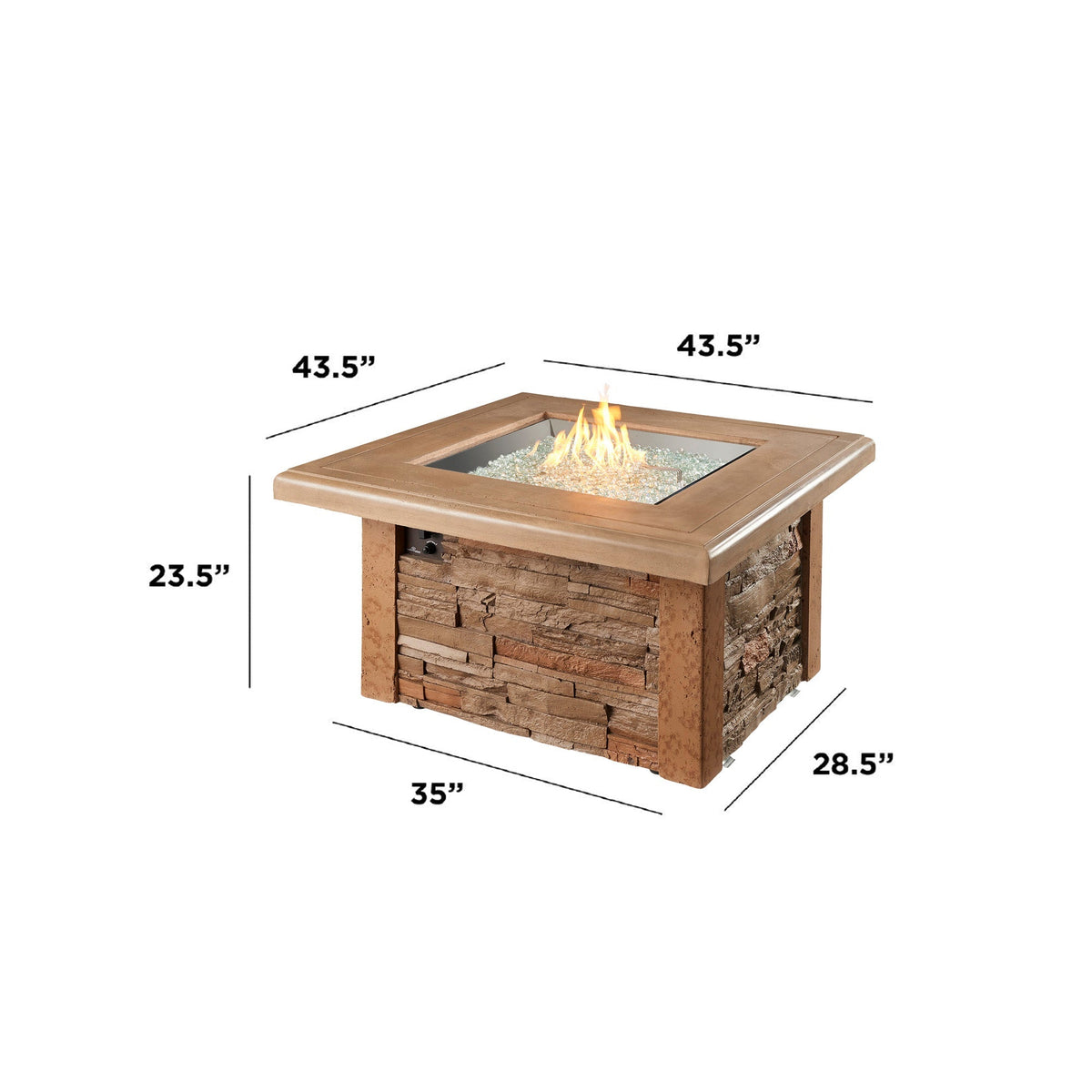 Outdoor GreatRoom Sierra Square Fire Pit Table - SIERRA-2424-M-K - image 5