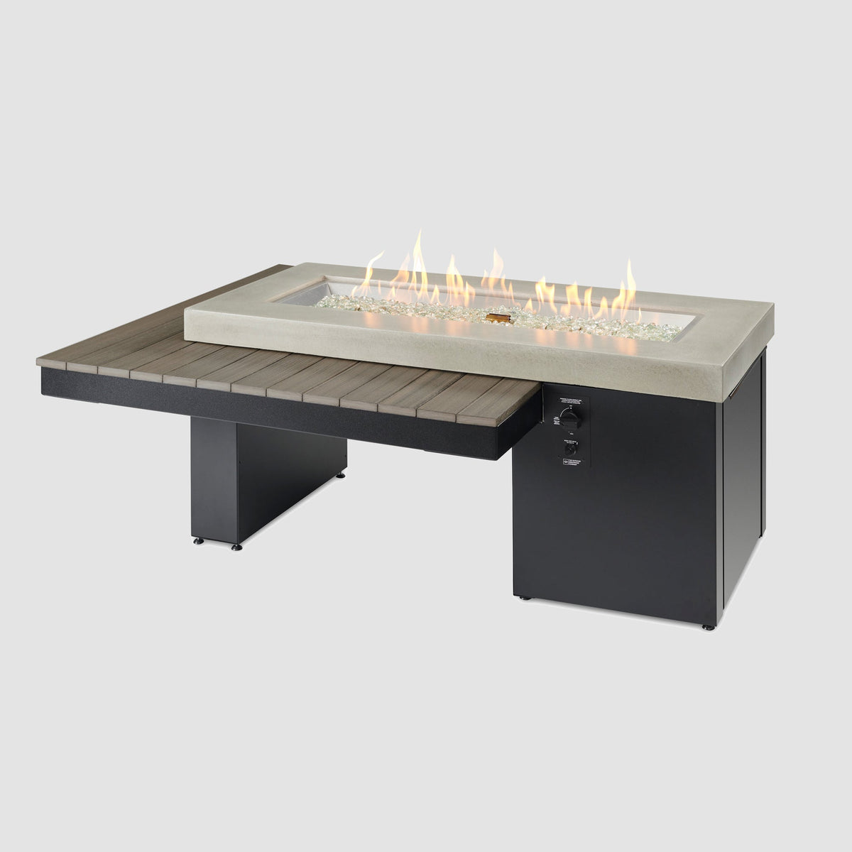 Outdoor GreatRoom Uptown Linear Fire Pit Table in Coastal Grey - UPT-1242-CGR