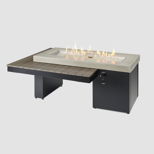 Outdoor GreatRoom Uptown Linear Fire Pit Table in Coastal Grey - UPT-1242-CGR