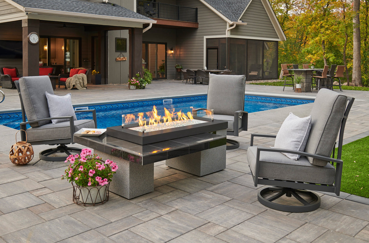 Outdoor GreatRoom Uptown Linear Fire Pit Table in Black - UPT-1242 - image 7