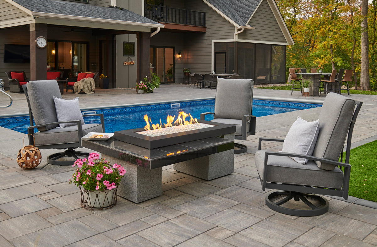 Outdoor GreatRoom Uptown Linear Fire Pit Table in Black - UPT-1242 - image 6