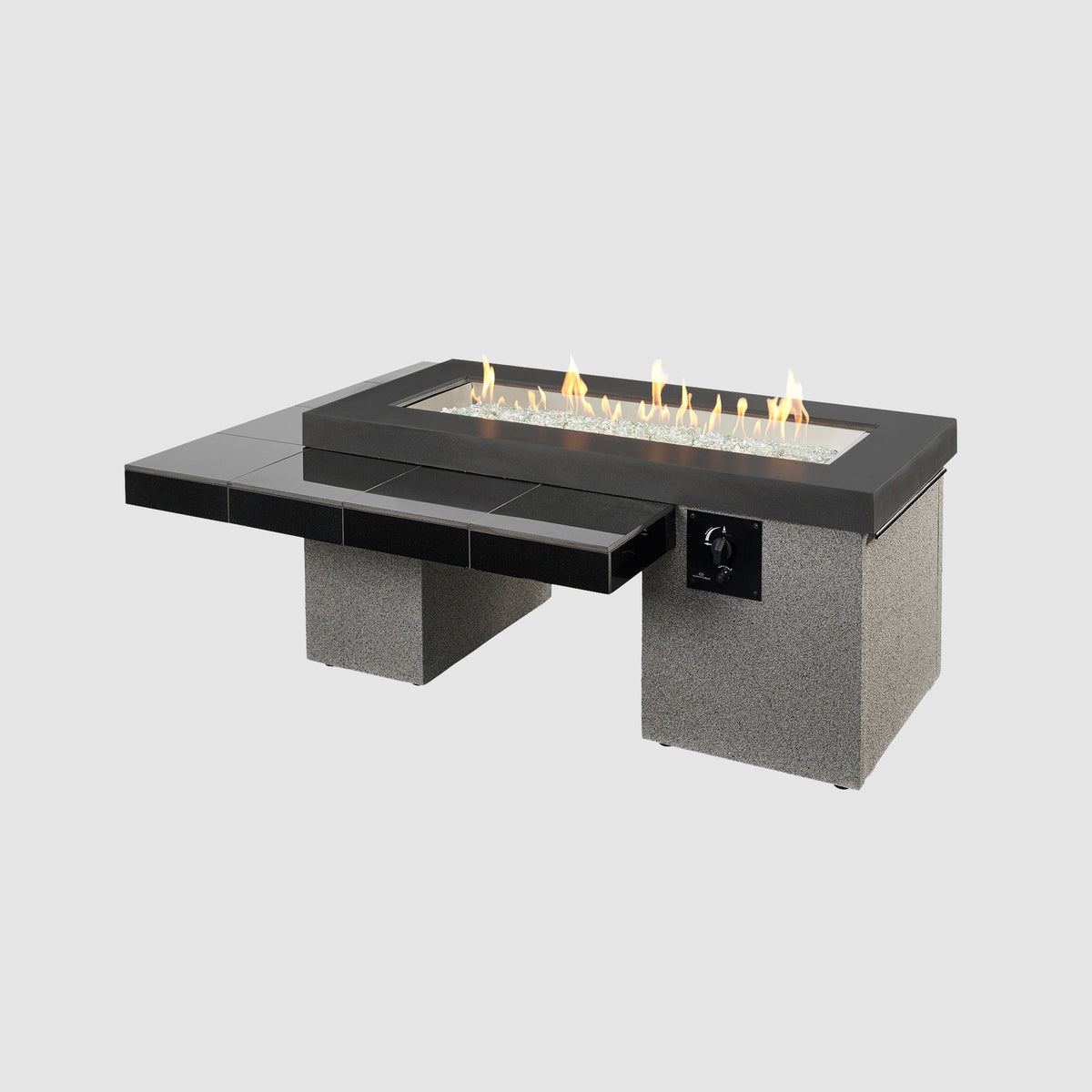 Outdoor GreatRoom Uptown Linear Fire Pit Table in Black - UPT-1242