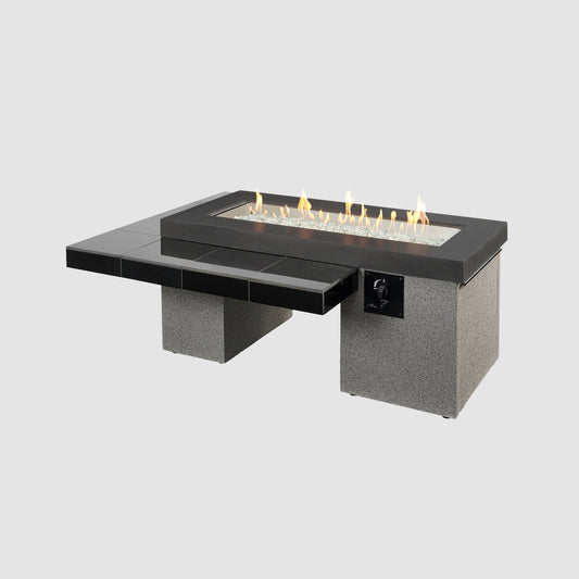 Outdoor GreatRoom Uptown Linear Fire Pit Table in Black - UPT-1242