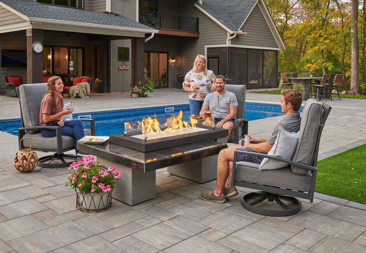 Outdoor GreatRoom Uptown Linear Fire Pit Table in Black - UPT-1242 - image 8