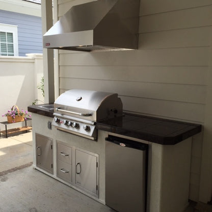 Bull BBQ 42-Inch Twin Fan Stainless Steel Outdoor Vent Hood - 66300 - Installed View