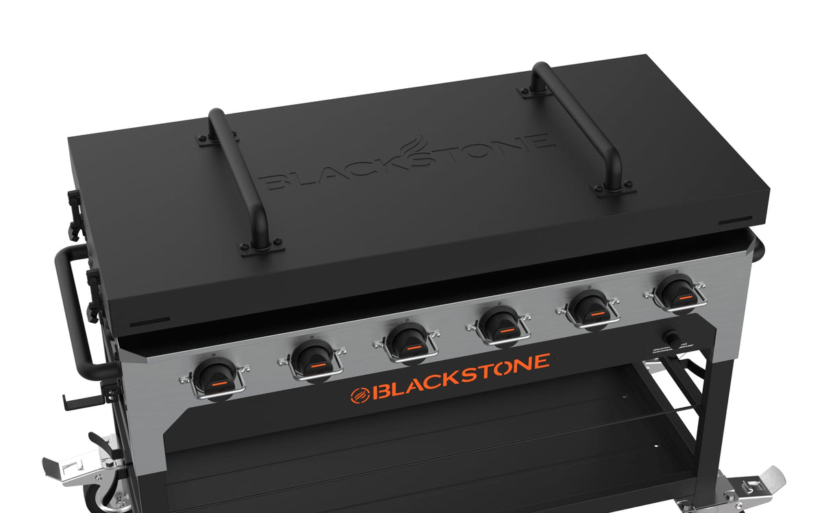 Blackstone 48-inch catering griddle, latching hard cover and side handles
