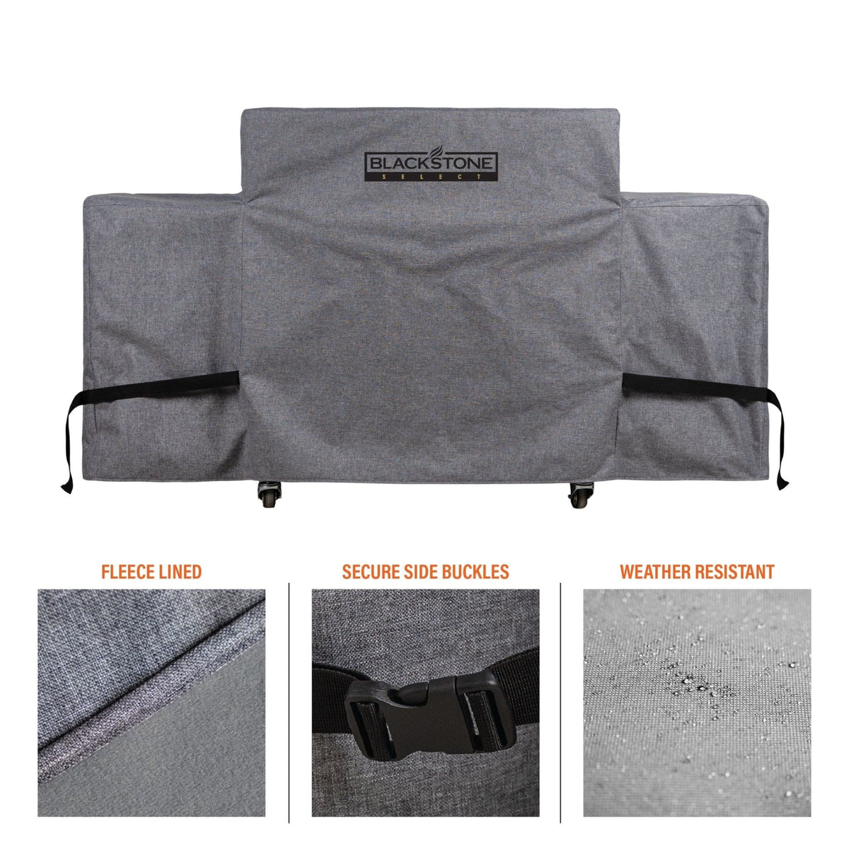 Blackstone Select 36-inch griddle cover, fleece lining, buckles and fabric detail
