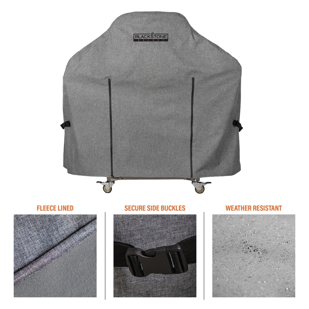 Blackstone Select pizza oven cover, fleece lining, buckles and fabric detail