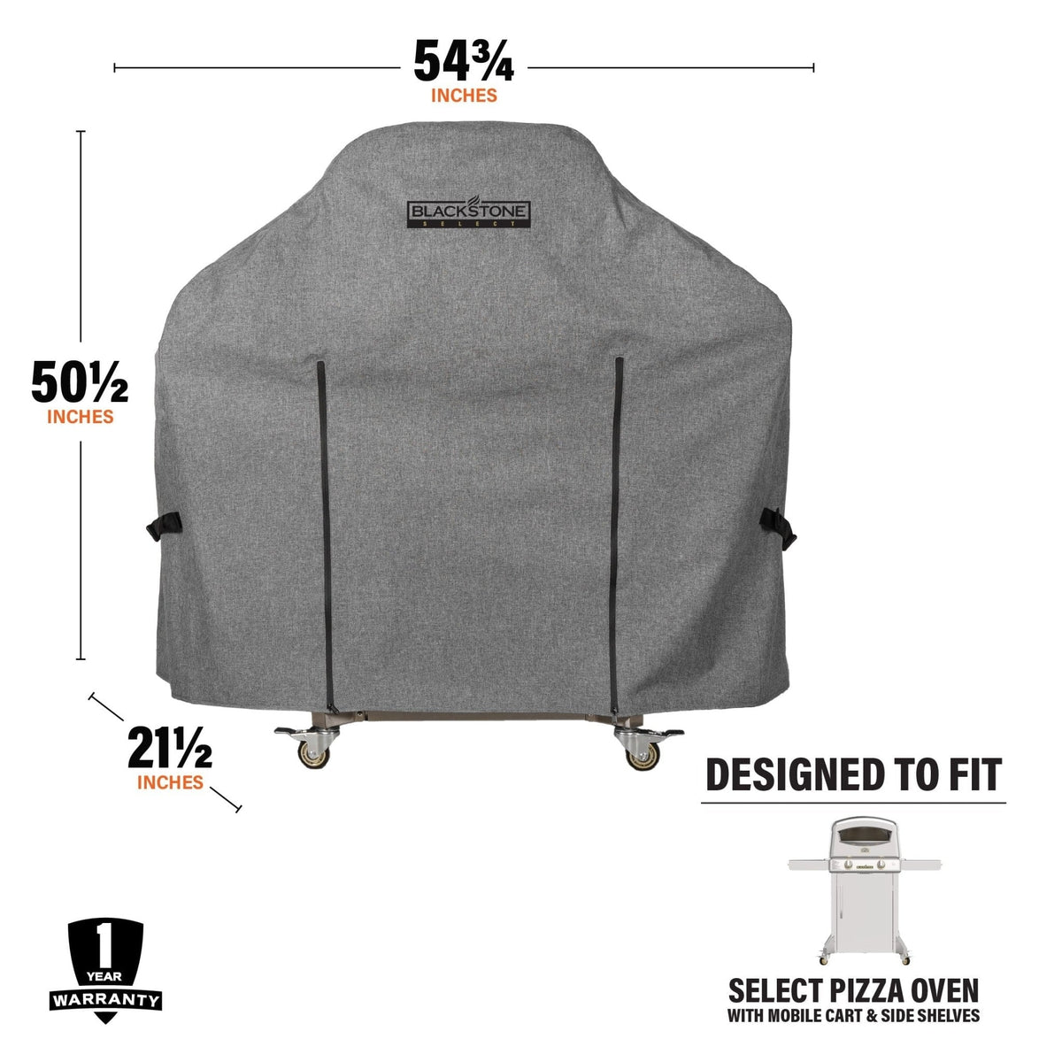 Blackstone Select pizza oven cover, dimensions and compatible oven