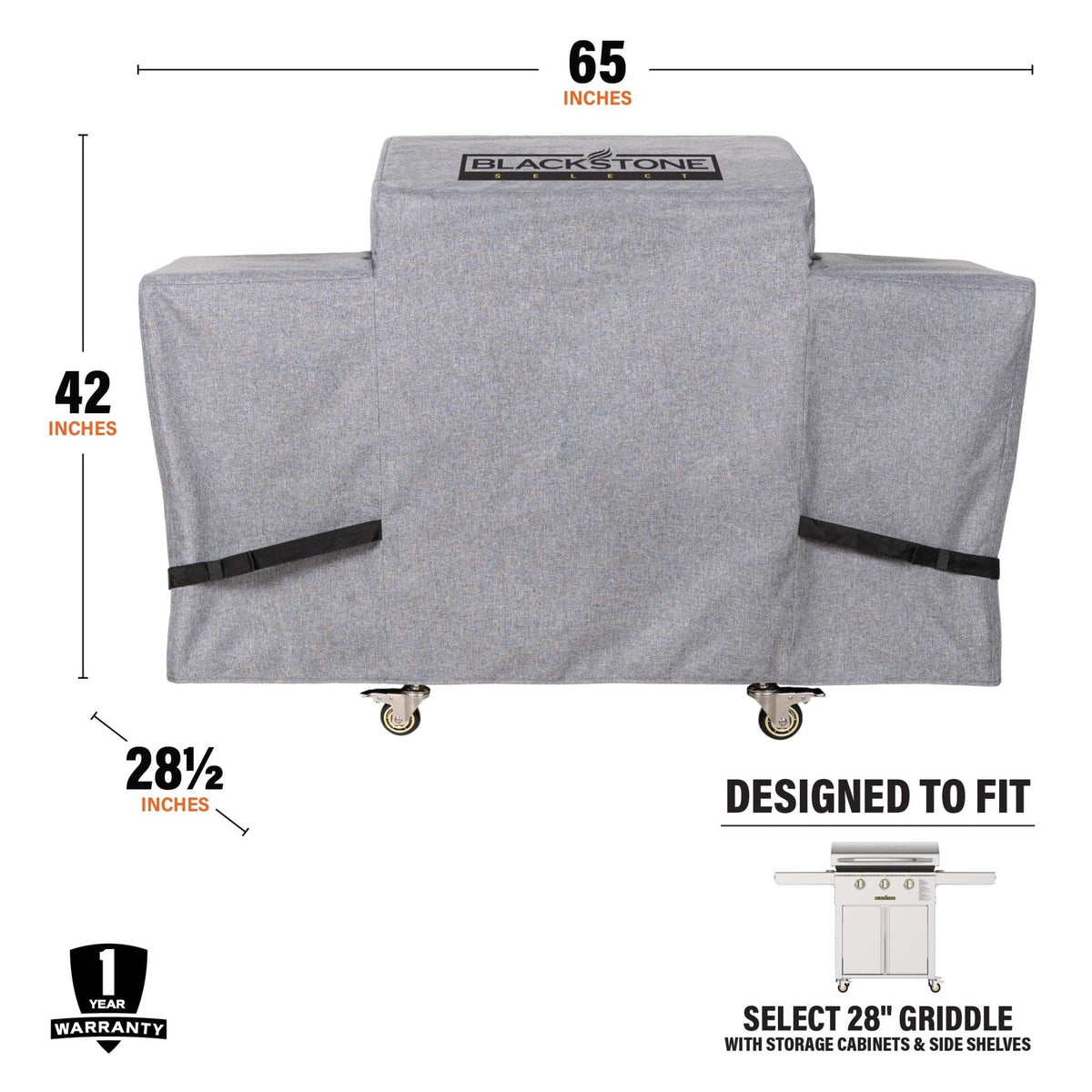 Blackstone Select 28-inch griddle cover, dimensions and compatible griddle