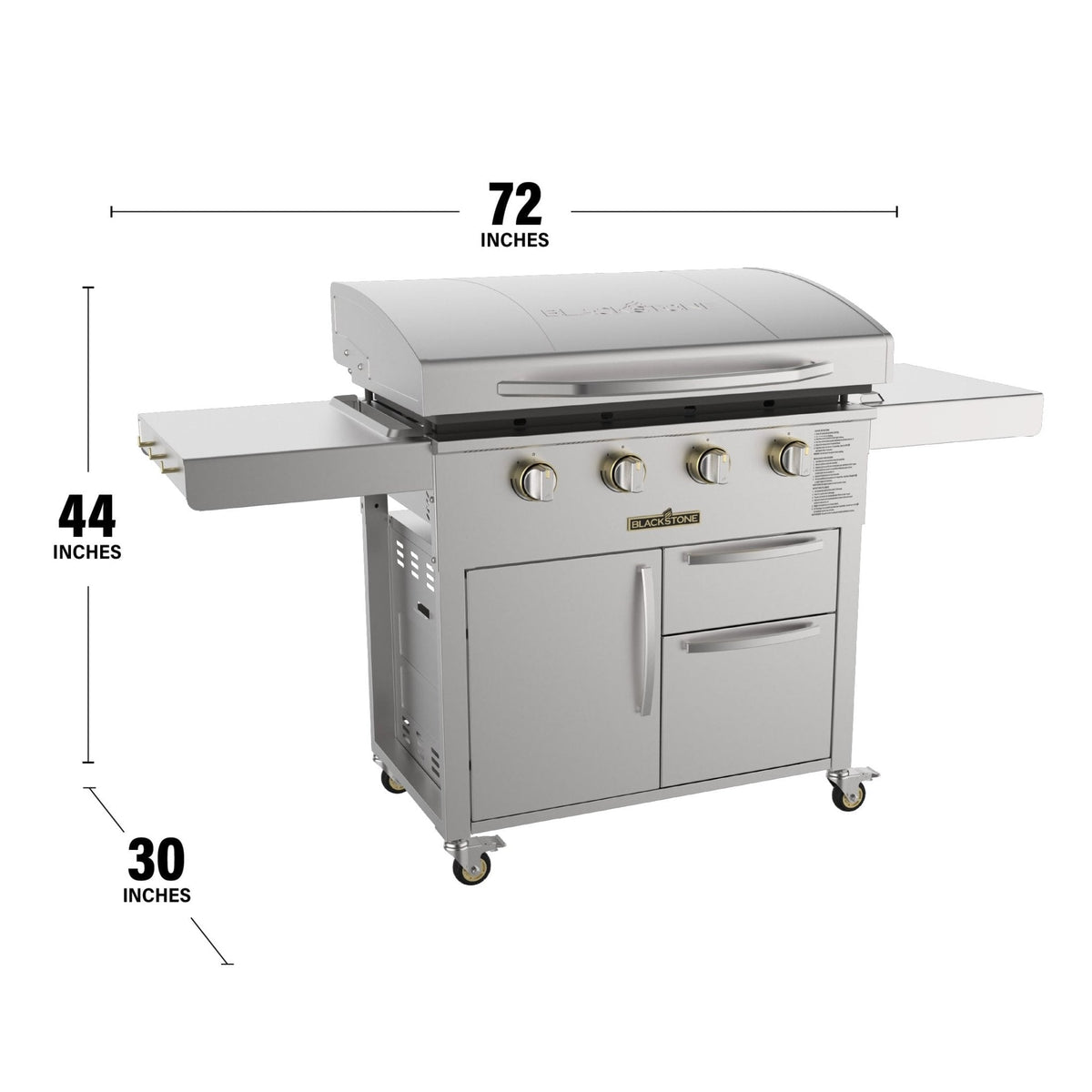 Blackstone Select 36-inch griddle with cabinet, overall dimensions diagram