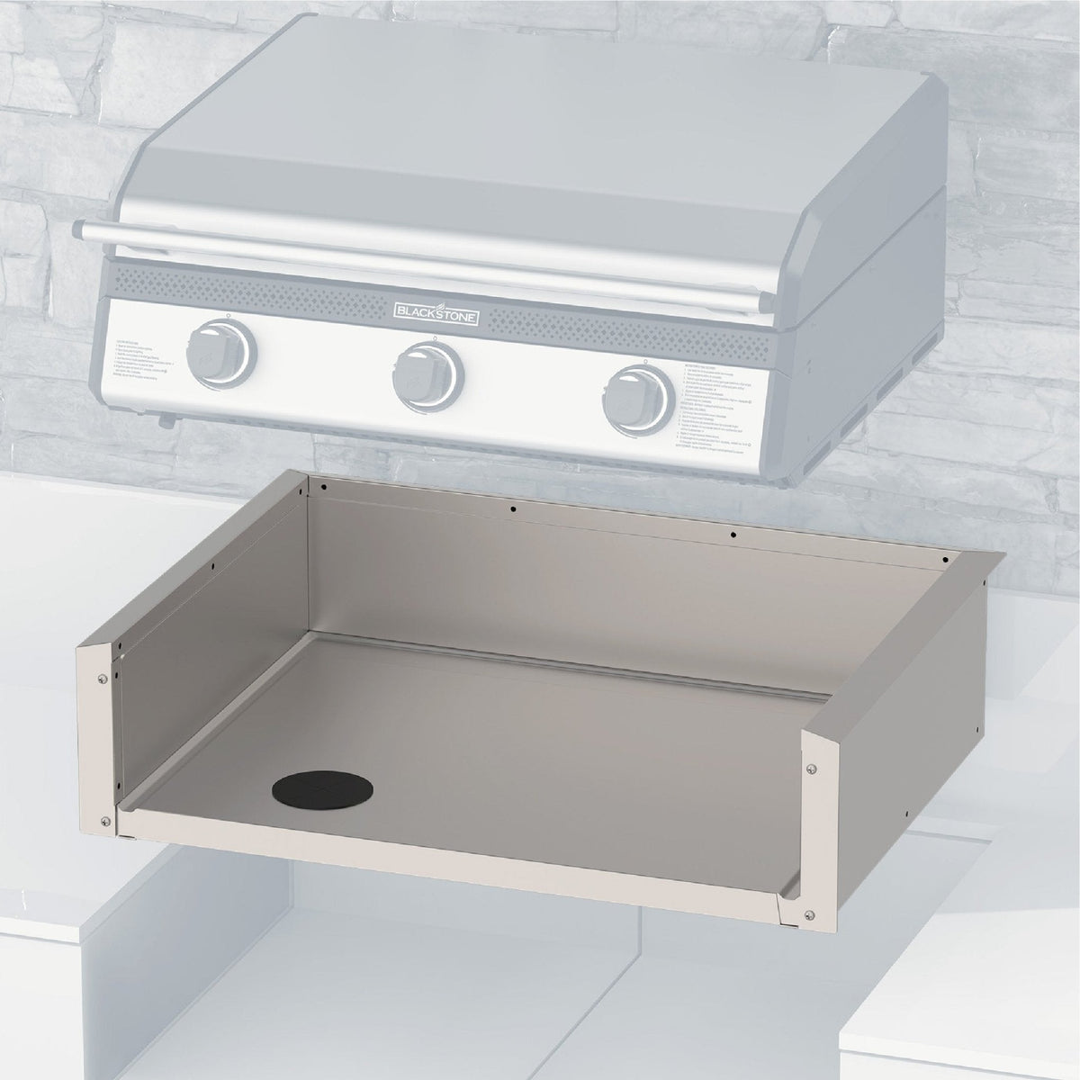 Blackstone 28-inch drop-in griddle insulating jacket, jacket shown below the griddle