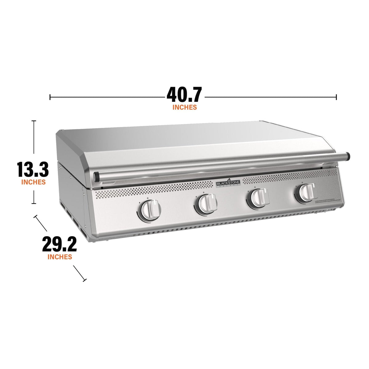 Blackstone Select 36-inch stainless built-in griddle, overall dimensions diagram