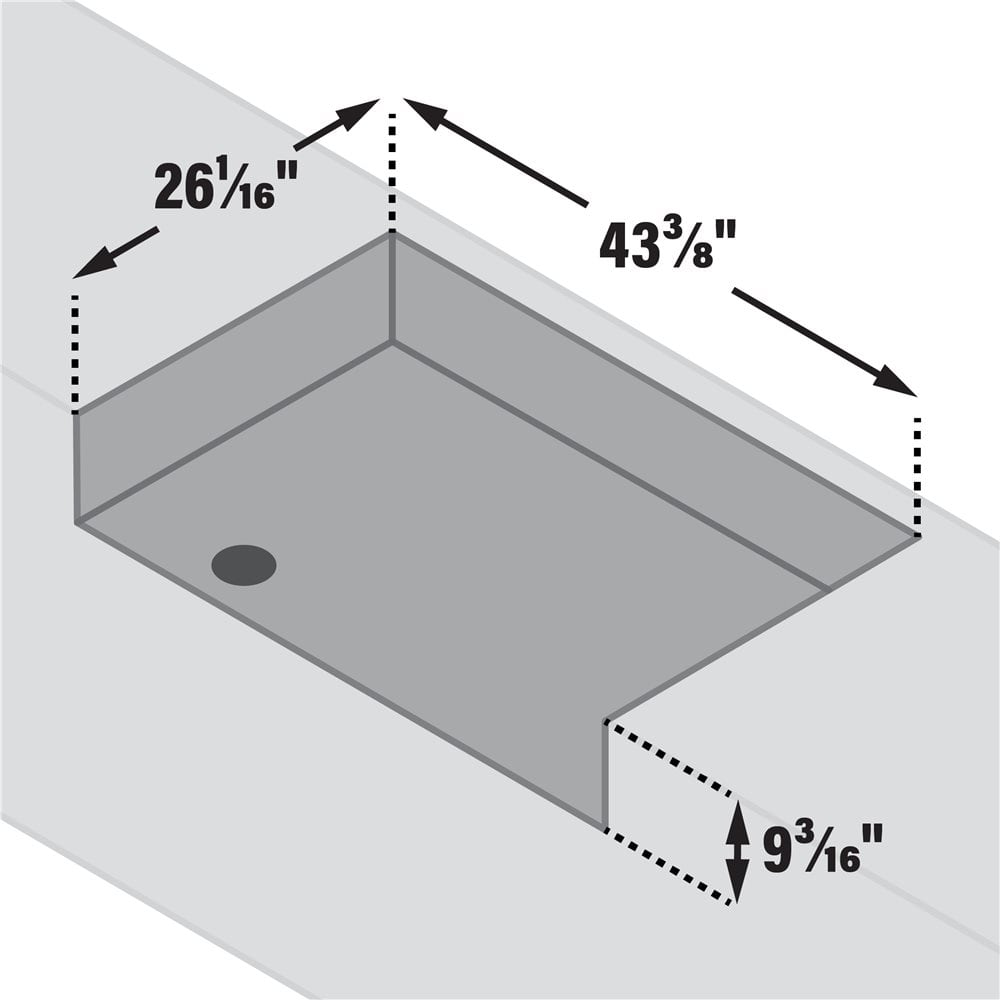 Blackstone 36-inch drop-in griddle insulating jacket, countertop cut-out dimensions