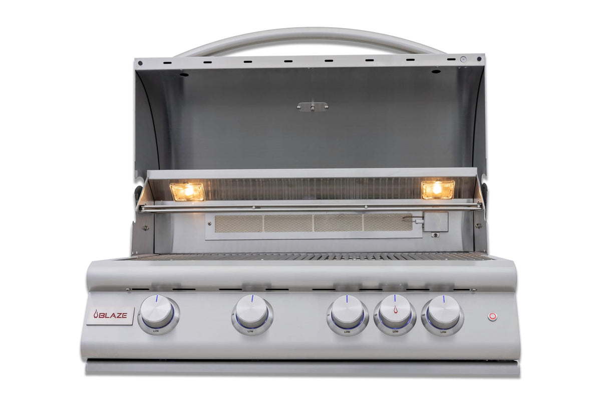 Blaze Premium LTE+ 32-Inch 4-Burner Built-In Gas Grill W/ Rear Infrared Burner & Lift-Assist Hood, view 6