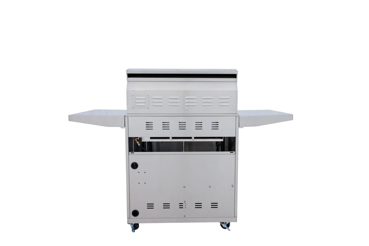 Blaze cart for the LTE PRO 32-inch 4-burner grill, back view with grill (sold separately)
