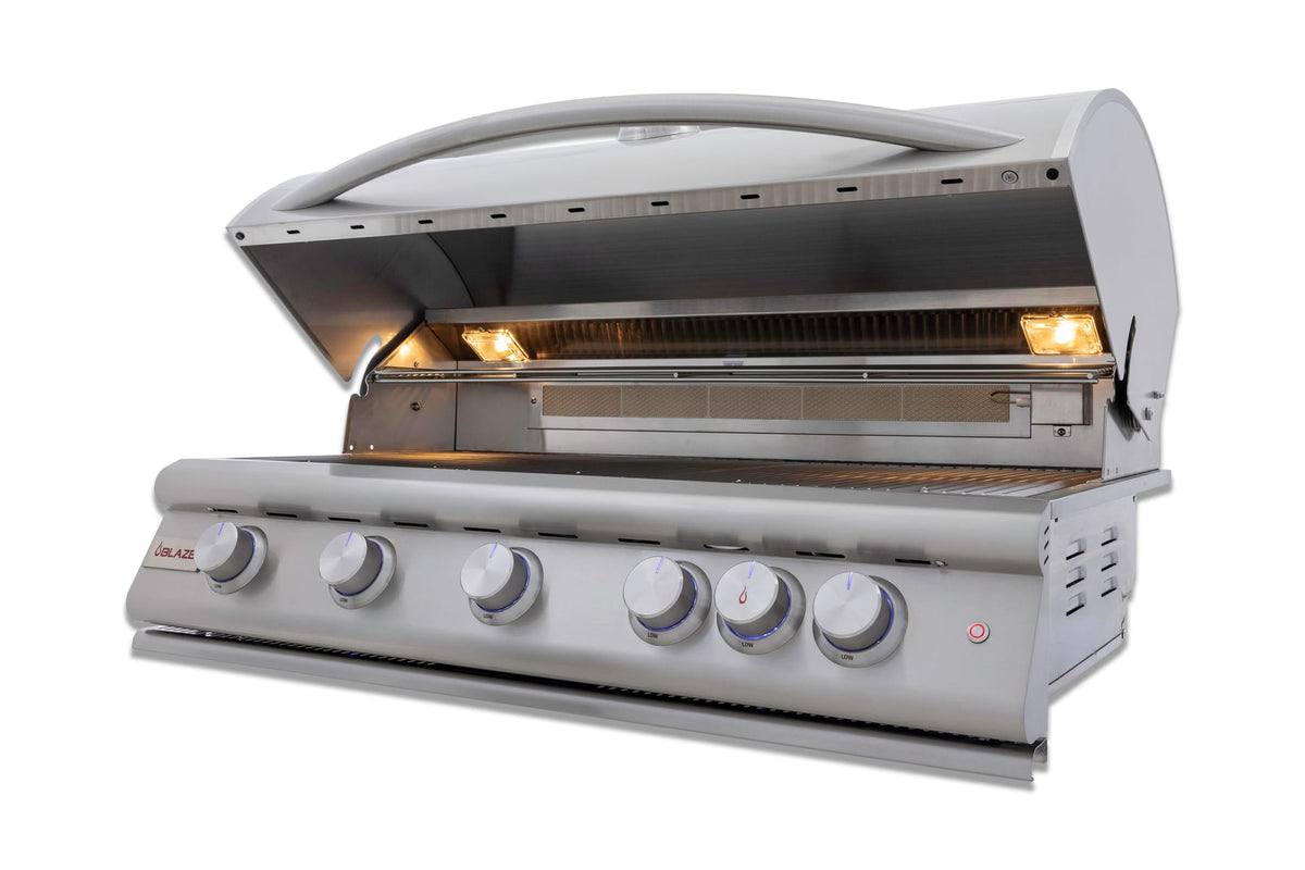 Blaze Premium LTE+ 40-Inch 5-Burner Built-In Gas Grill W/ Rear Infrared Burner & Lift-Assist Hood, view 5