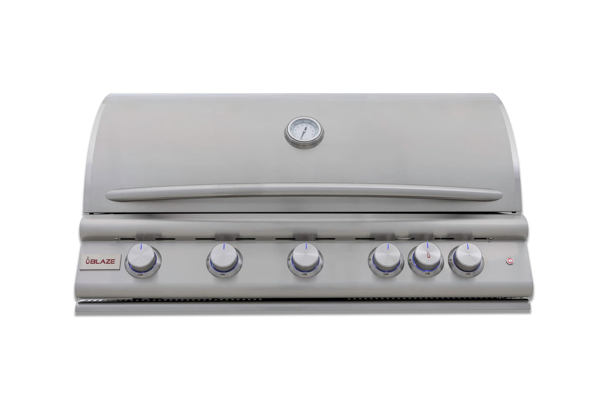 Blaze Premium LTE+ 40-Inch 5-Burner Built-In Gas Grill W/ Rear Infrared Burner & Lift-Assist Hood, view 3