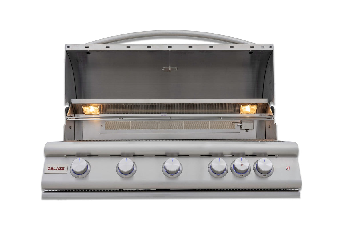 Blaze Premium LTE+ 40-Inch 5-Burner Built-In Gas Grill W/ Rear Infrared Burner & Lift-Assist Hood, view 4