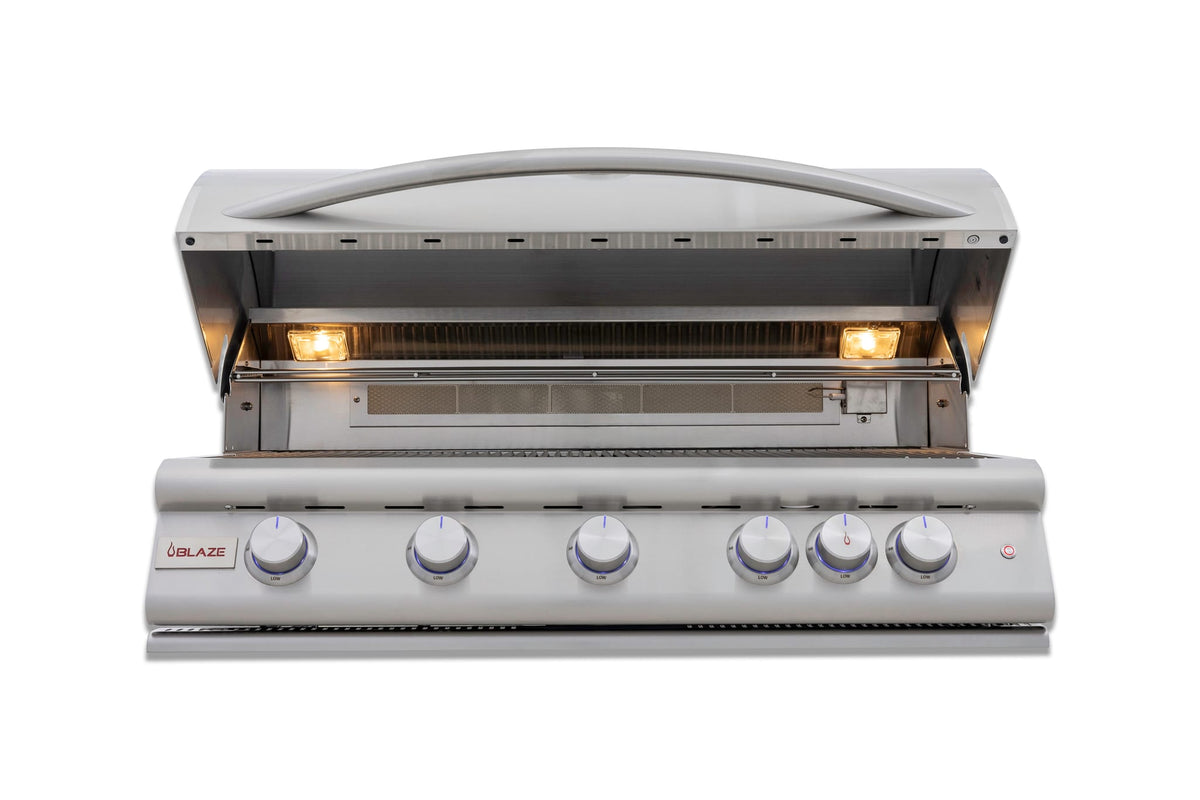 Blaze Premium LTE+ 40-Inch 5-Burner Built-In Gas Grill W/ Rear Infrared Burner & Lift-Assist Hood, view 6