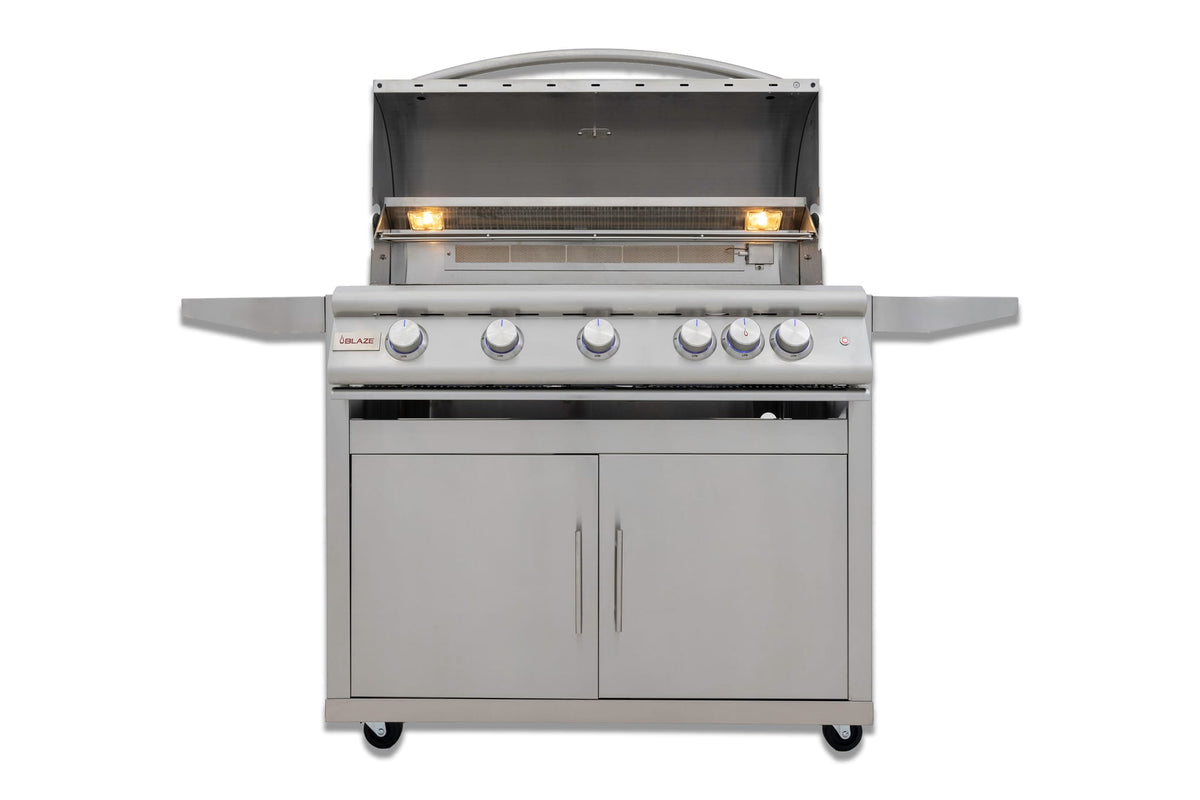 Blaze Premium LTE+ 40-Inch 5-Burner Gas Grill W/ Rear Infrared Burner & Lift-Assist Hood -BLZ-5LTE3+ BLZ-5-CART-SC, view 2