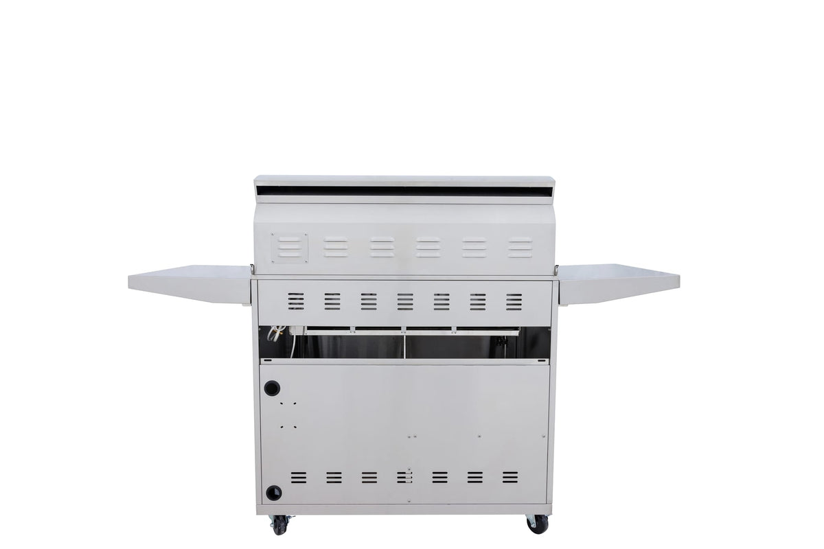 Blaze cart for the LTE PRO 40-inch 5-burner grill, back view (grill sold separately)