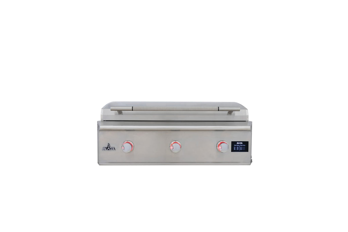 Blaze LTE PRO 40-inch built-in gas griddle, front view, lid closed