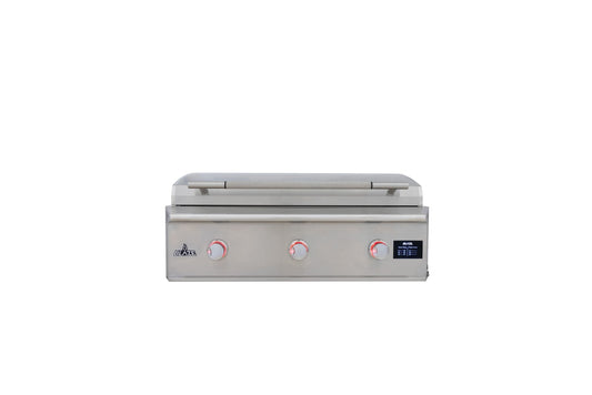 Blaze LTE PRO 40-inch built-in gas griddle, front view, lid closed