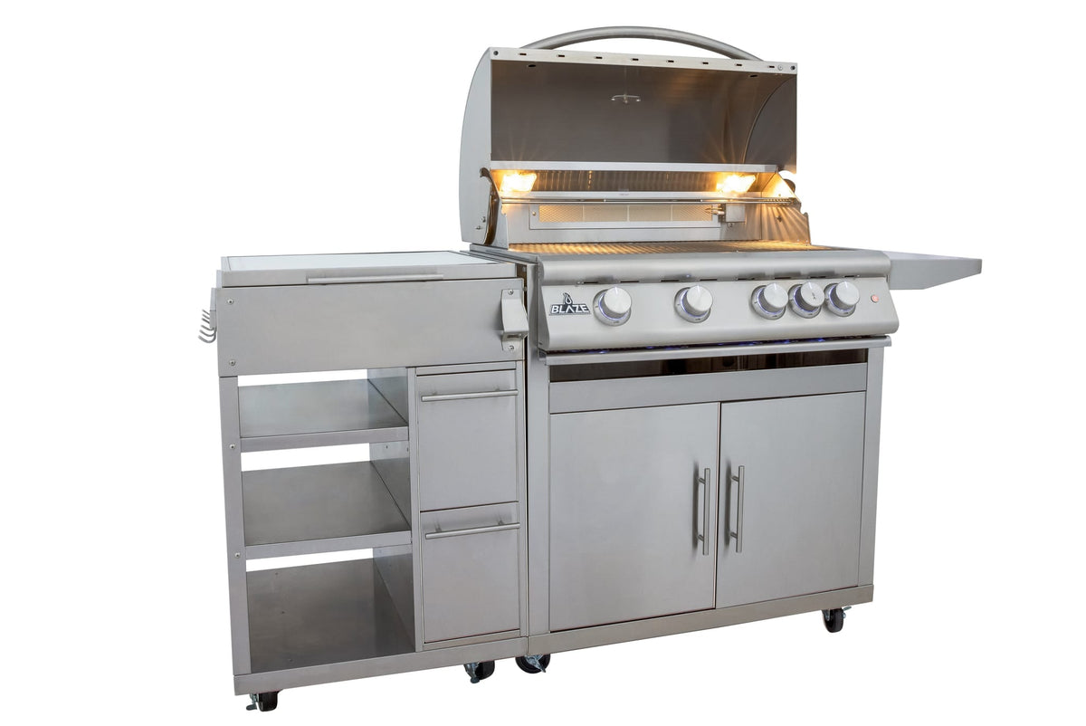 Blaze LTE+ 360 prep cart, attached to a Blaze LTE+ grill on cart (grill and cart sold separately)
